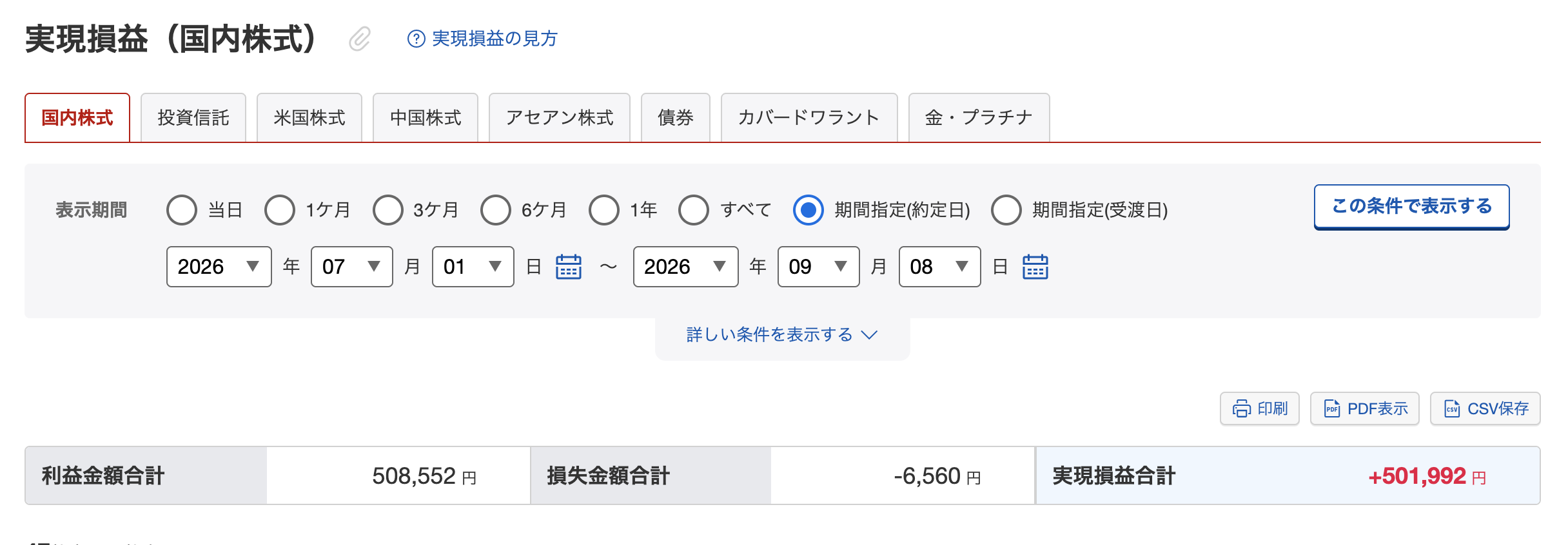 受講生による計画的指値トレードの実績画面（休校期間中）